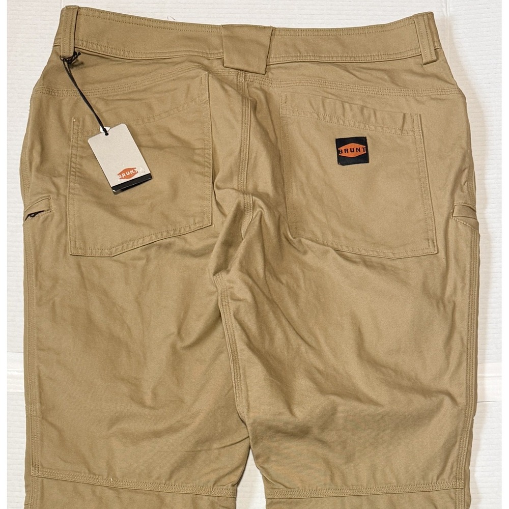 NWT BRUNT The Martin Pant - Men's Beige Double Knees Straight Fit - Size 36x32